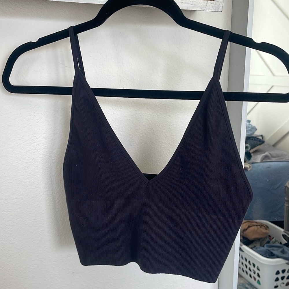 Black bralette/ crop tank top